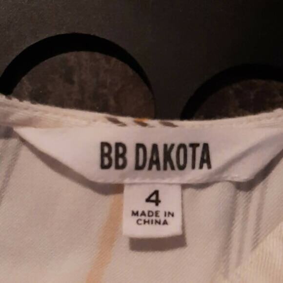 BB Dakota Rayon Belted Jumpsuit - Stripes - White Multi/Ivory - Picture 6 of 10